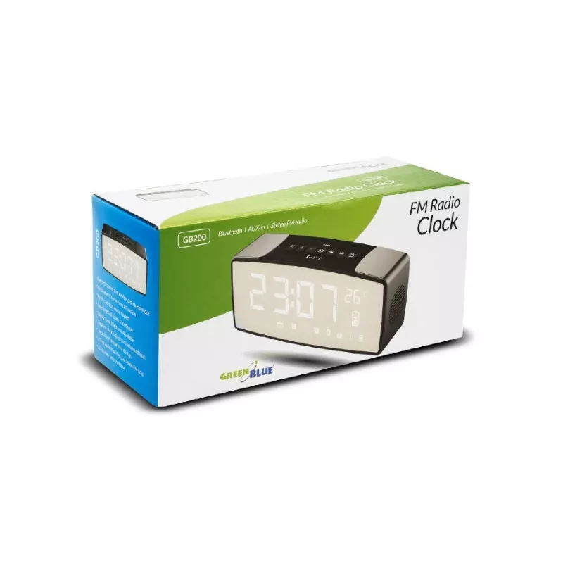 GRB Greenblue GB200 Radiodespertador Bluetooth, FM, AUX-IN, 6 W, temperatura, 2200 mAh