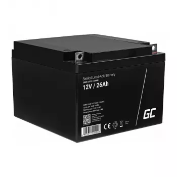 Batería Green Cell AGM35 12V 26Ah AGM VRLA sin mantenimiento para cortacésped, scooter, barco, silla de ruedas