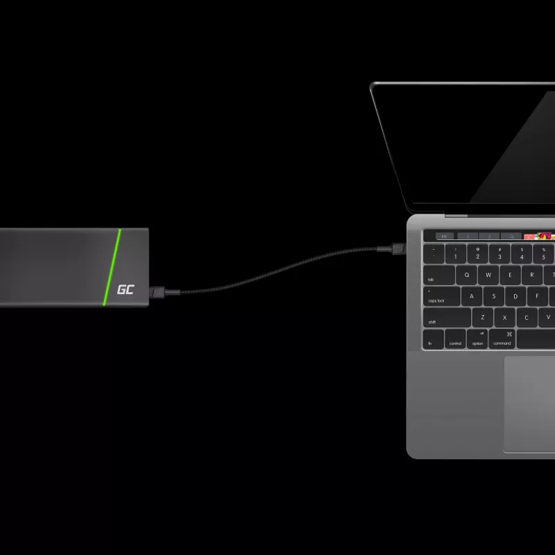 Green Cell GC PowerStream Cable de Carga Rápida USB Type-C Macho a Type-C Macho 2m Negro