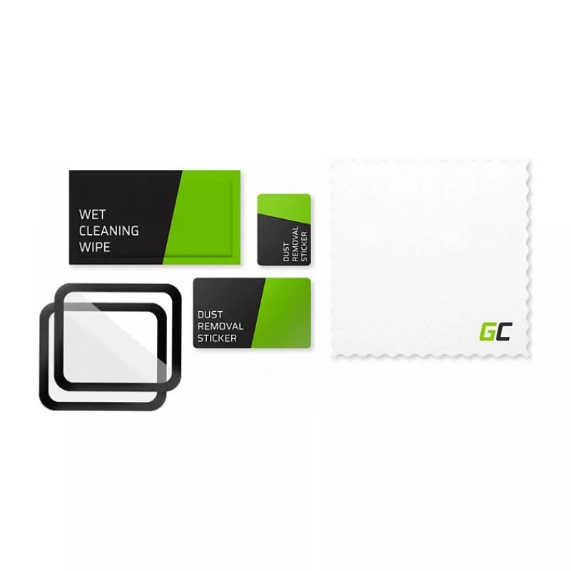 Green Cell GL88 2x Protector de pantalla GC Clarity para Apple Watch 42 mm (cristal templado, 9H, transparente)