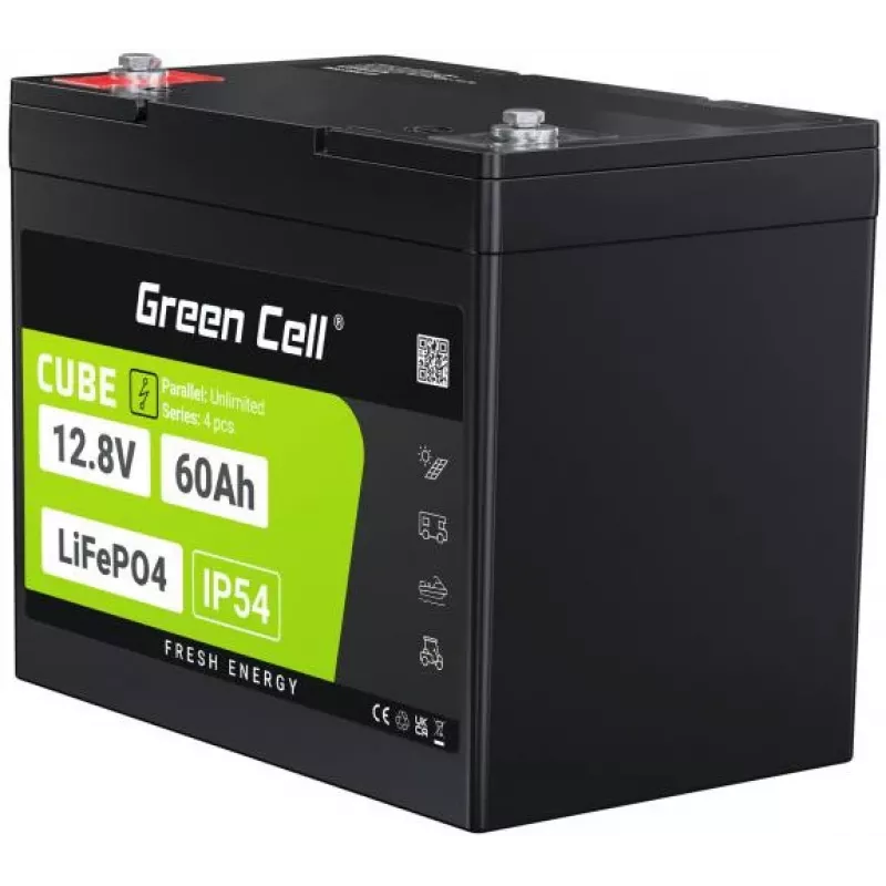 Green Cell LFPGC12V60AH batería para SAI de litio hierro fosfato (LiFePO4) 12,8 V 60 Ah