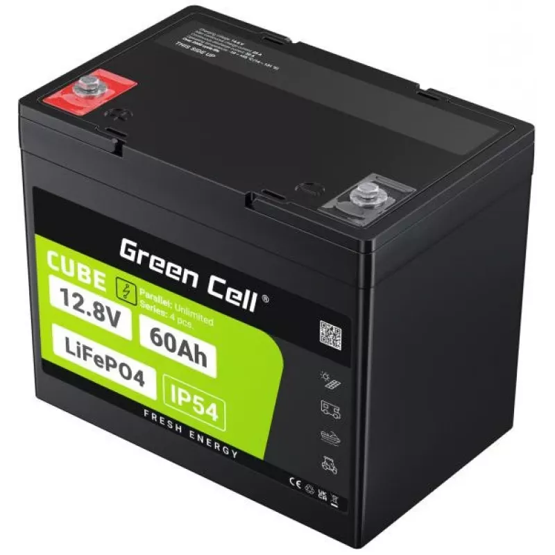 Green Cell LFPGC12V60AH batería para SAI de litio hierro fosfato (LiFePO4) 12,8 V 60 Ah