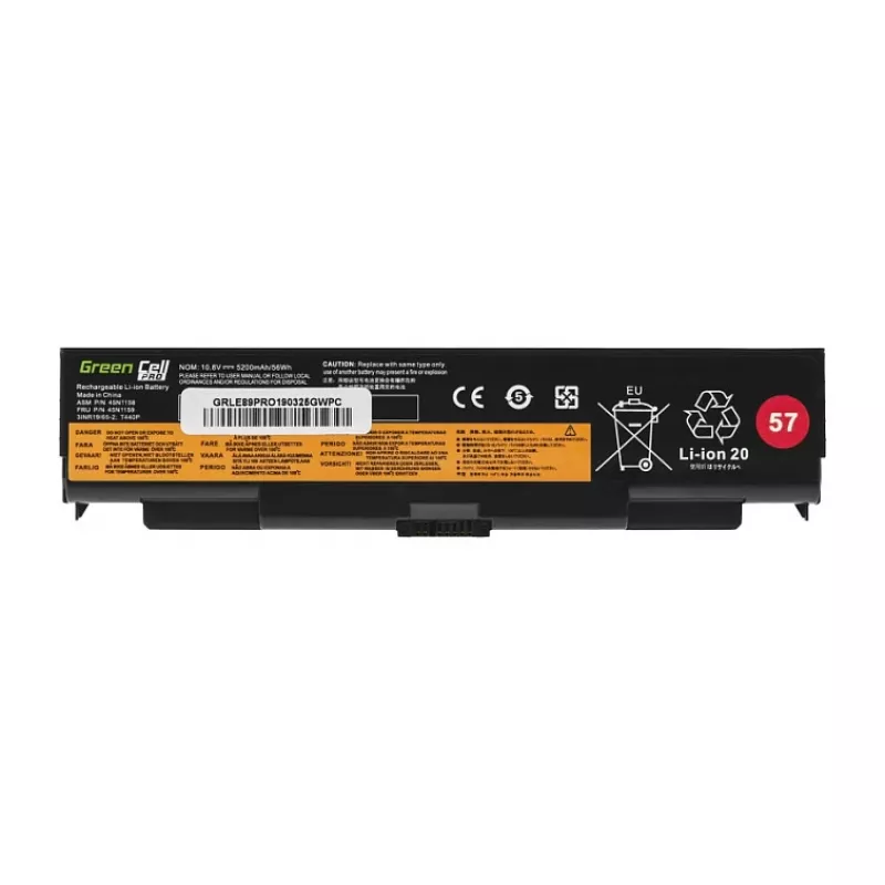 GREENCELL LE89PRO Batería de portátil para Lenovo ThinkPad T440/T540/W540/L440/L540/E540 – 11,1 V 5200 mAh 6 celdas Negro