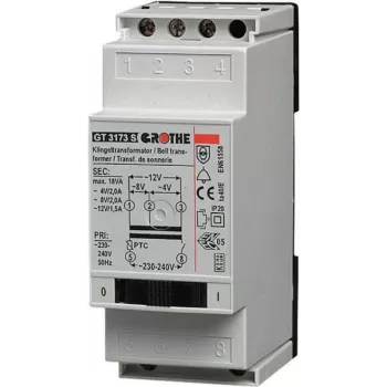 Grothe Transformador de timbre GT 3173 S 4-12V 2/1,5A con interruptor de red (14083)