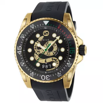 Gucci reloj de hombre Dive YA136219 45mm negro goma