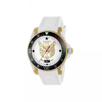 Gucci Dive Reloj de hombre YA136322 40mm acero inoxidable esfera negra correa de caucho