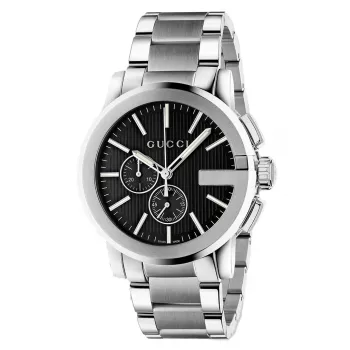 Gucci G-Chrono Reloj de hombre YA101204 44mm Acero inoxidable Esfera negra Cronógrafo Fecha
