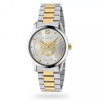 Gucci G-Timeless reloj para hombre YA1264074 38mm acero inoxidable esfera plateada