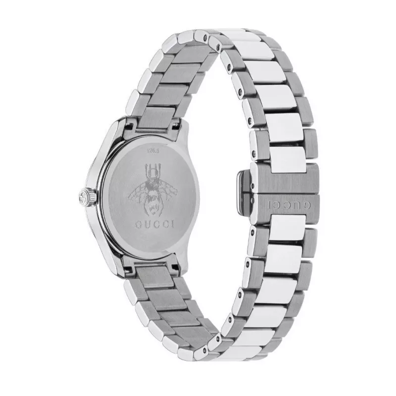 GUCCI G-Timeless reloj de cuarzo mujer YA126595 27mm acero inoxidable esfera plateada