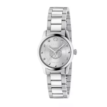 GUCCI G-Timeless reloj de cuarzo mujer YA126595 27mm acero inoxidable esfera plateada