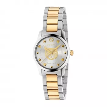 GUCCI G-Timeless Reloj de mujer YA126596 27mm acero inoxidable esfera plateada