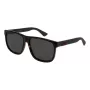 Gucci GG0010S-003 Gafas de sol cuadradas para hombre, montura negra brillante, lentes grises, 58/16/145 mm