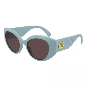 GUCCI GG0809S-004 Gafas de Sol Mujer - Montura de Acetato Negra, Lentes Grises, 51 mm
