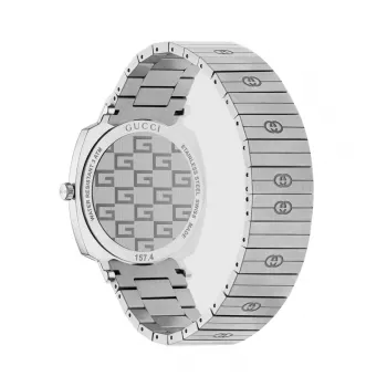 GUCCI Grip reloj de cuarzo unisex 35mm acero inoxidable esfera plateada YA157410