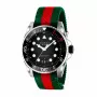 GUCCI reloj de hombre YA136209A 45mm cuarzo suizo acero inoxidable caucho negro