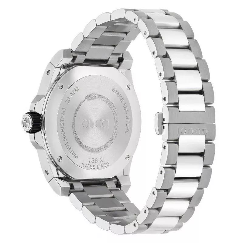 Gucci reloj hombre YA136218 45mm acero inoxidable Swiss Quarz reloj de buceo