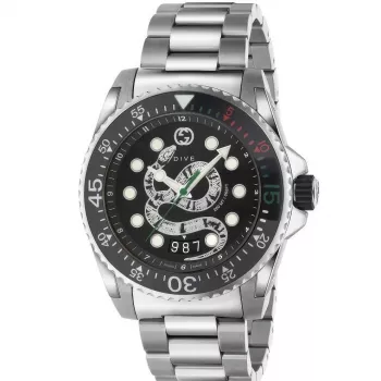 Gucci reloj hombre YA136218 45mm acero inoxidable Swiss Quarz reloj de buceo