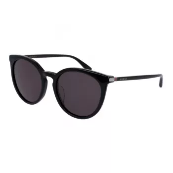 GUCCI Gafas de sol de mujer GG0064SK-001 Rectangulares - Montura de acetato negra, lentes de nailon grises, 55/20/135 mm