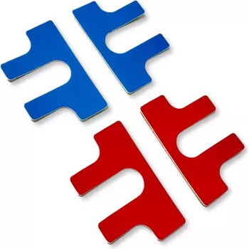 GÜDE 7920 etiquetas frontales para 19 pulgadas rojo/azul (pack de 4)
