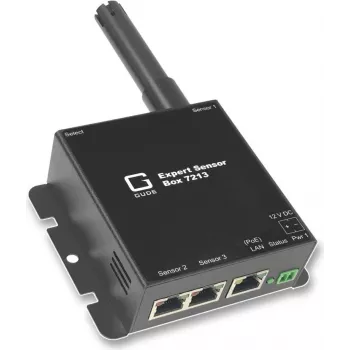 Güde Expert Sensor Box 7213-3 - dispositivo de monitorización ambiental de red con temperatura, humedad, 2 conexiones de sensor, 2 entradas digitales, salida de relé
