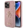 GUESS Apple iPhone 15 Pro Max Fixed Glitter 4G Metal Logo Funda Rosa