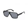 GUESS GF00047-6102A Gafas de sol rectangular hombre - Montura negra brillante, lentes ahumadas, 61mm