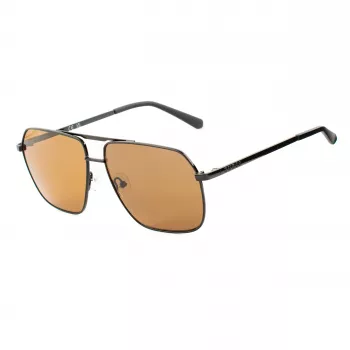 GUESS GF00060-6001E Gafas de sol rectangulares para hombre Negras Lentes ahumadas 60/13/140 mm