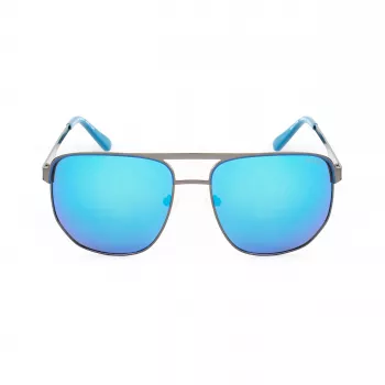 Guess GF00061-6106X Gafas de sol de hombre, montura negra, lentes grises, 61 mm