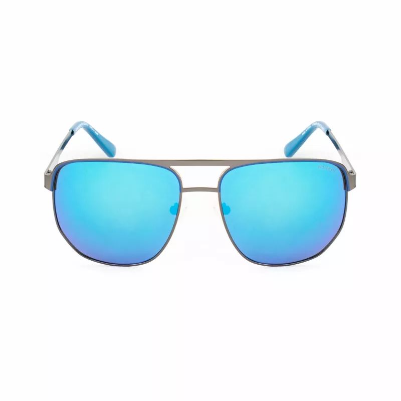 Guess GF00061-6106X Gafas de sol de hombre, montura negra, lentes grises, 61 mm