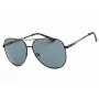 GUESS GF0231-02A Gafas de sol rectangulares para hombre - Montura negra, lentes grises, 58 mm