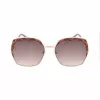 GUESS GF0410-5932F Gafas de sol mujer, cuadradas - Montura negra brillante, lente smoke degradada, 59 mm