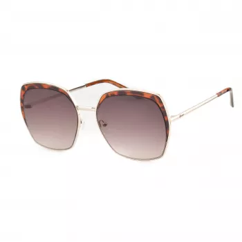 GUESS GF0410-5932F Gafas de sol mujer, cuadradas - Montura negra brillante, lente smoke degradada, 59 mm