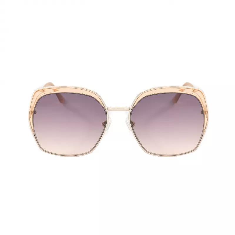 GUESS GF0410-5933F Gafas de sol de mujer - Montura negra brillante, lentes degradadas smoke, 59 mm