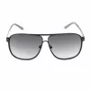 GUESS GF5025S-02B Gafas de sol estilo aviador hombre - Montura negra, Lentes gris ahumado, 61 mm