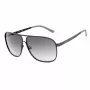 GUESS GF5025S-02B Gafas de sol estilo aviador hombre - Montura negra, Lentes gris ahumado, 61 mm