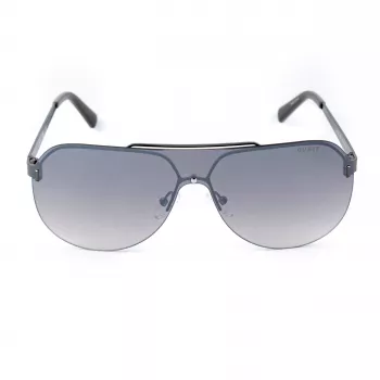 GUESS GF5053-0008F Gafas de sol de hombre, cuadradas, montura negra, lentes ahumadas, 58 mm