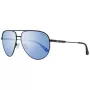 GUESS GF5083-01X Gafas de sol aviador de hombre - Montura metálica negra, lentes de policarbonato grises, protección UV400