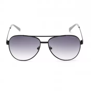 GUESS GF5117-5802B Gafas de sol de hombre estilo piloto - montura negra, lentes gris degradado 60/17/130 mm