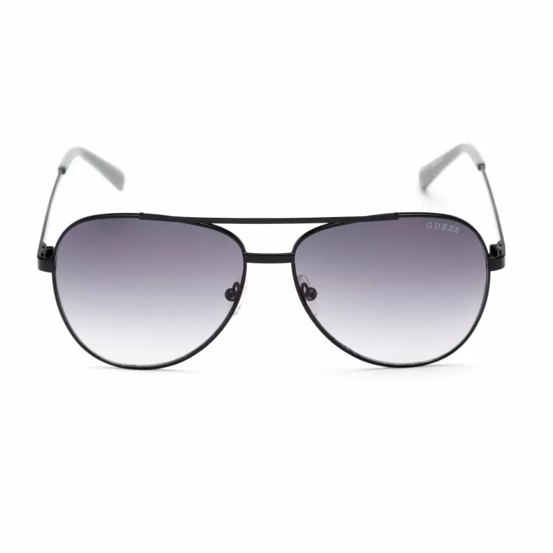 GUESS GF5117-5802B Gafas de sol de hombre estilo piloto - montura negra, lentes gris degradado 60/17/130 mm