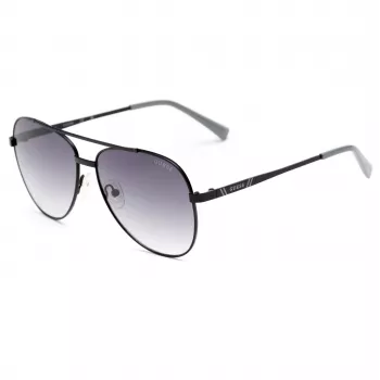 GUESS GF5117-5802B Gafas de sol de hombre estilo piloto - montura negra, lentes gris degradado 60/17/130 mm
