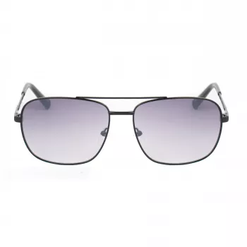 GUESS GG2114S-01B Gafas de sol de hombre Montura cuadrada negra Lente degradada gris 60mm