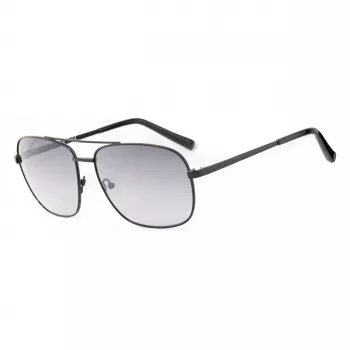 GUESS GG2114S-01B Gafas de sol de hombre Montura cuadrada negra Lente degradada gris 60mm