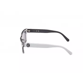 GUESS MAN Gafas de sol GU00120-5520A Montura negra brillante, lentes ahumadas espejadas 55/17/145 mm