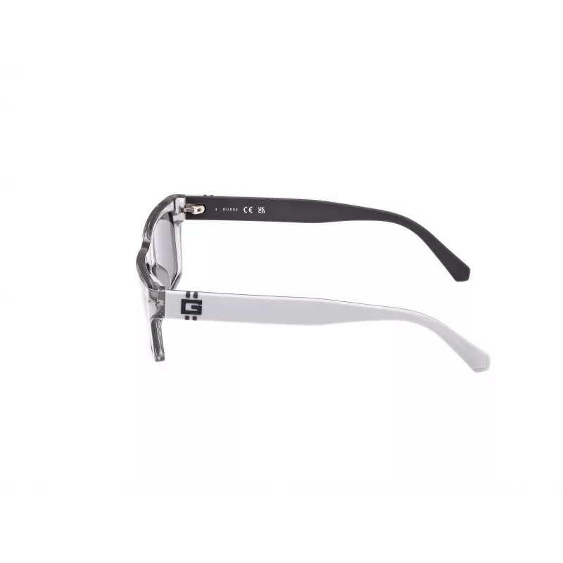 GUESS MAN Gafas de sol GU00120-5520A Montura negra brillante, lentes ahumadas espejadas 55/17/145 mm