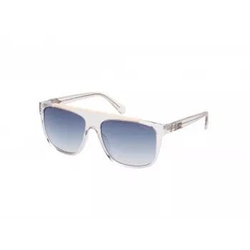 GUESS gafas de sol de hombre GU00123-5826W - montura cuadrada habana oscura, lentes degradadas marrones, 58/16/140 mm