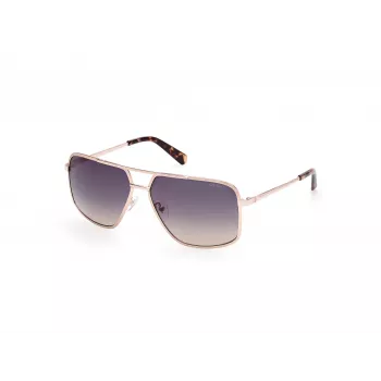 GUESS Gafas de sol para hombre GU00167-6032W Montura negra Lentes grises 60/14/140 mm