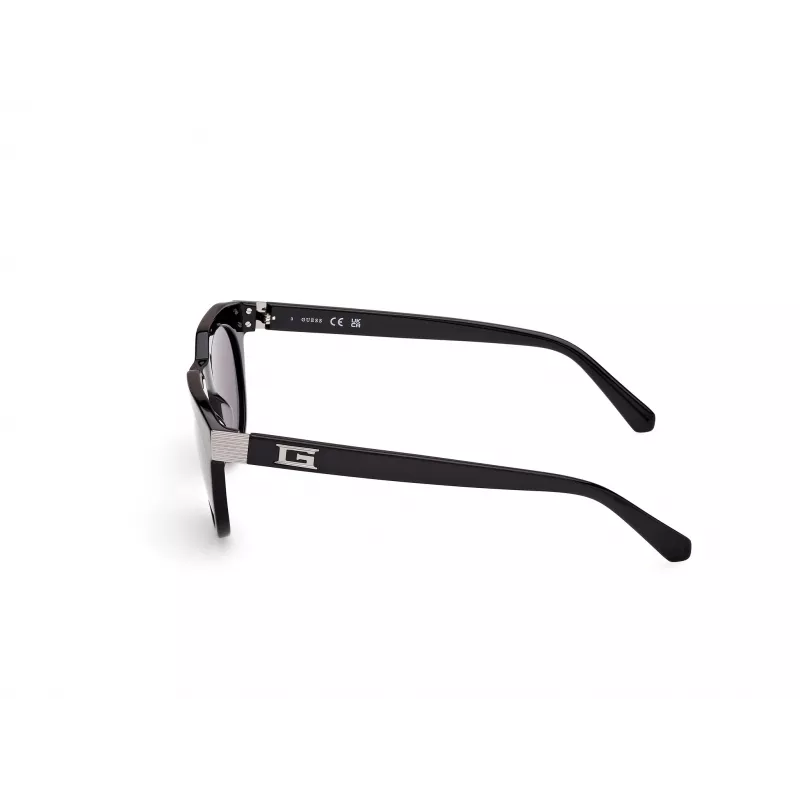 Guess Gafas de sol hombre GU00214-4901A - Montura negra, lentes gris smoke, 49/21/145 mm