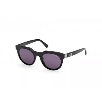 Guess Gafas de sol hombre GU00214-4901A - Montura negra, lentes gris smoke, 49/21/145 mm