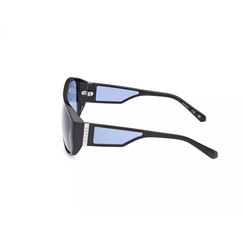 GUESS Gafas de sol unisex GU00135-6101V montura negra lentes grises degradadas 61 mm