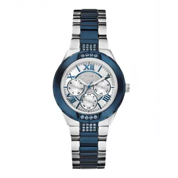 GUESS W0413L1 Reloj de cuarzo analógico para mujer 35,5 mm Acero inoxidable plateado